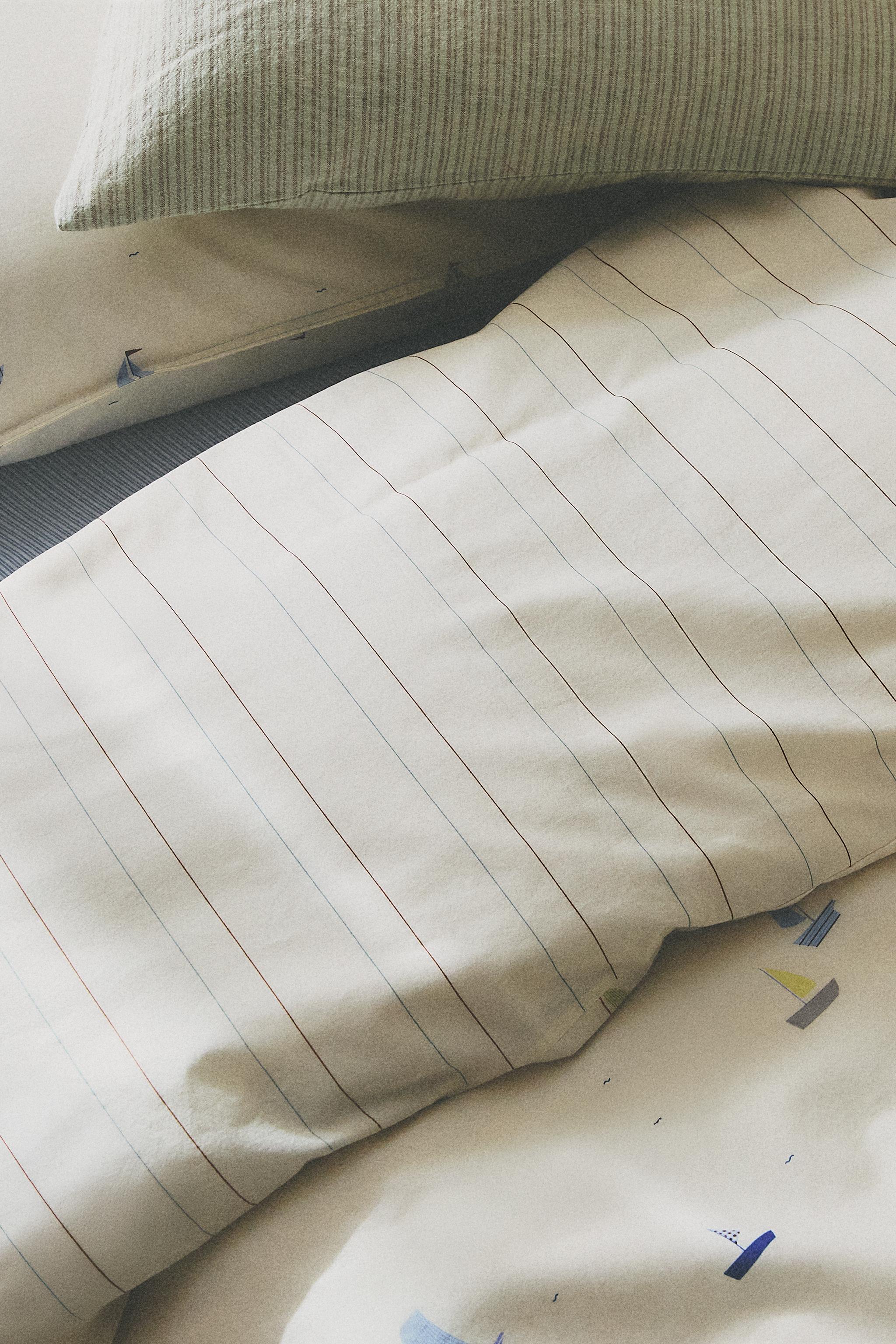 KIDS SAILBOAT COTTON DUVET COVER